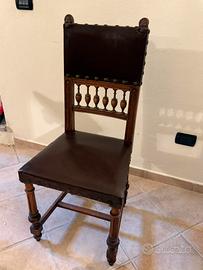 Sedia legno e pelle