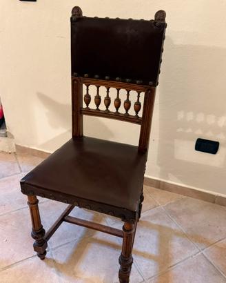 Sedia legno e pelle