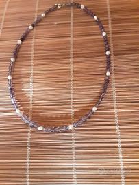 Collana Ametista e Perle del'900