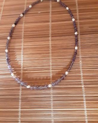 Collana Ametista e Perle del'900