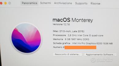 iMac 21.5" Late 2015 - i5 / 8GB RAM / Perfetto