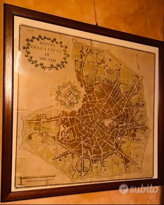 CARTINA DI MILANO 1550