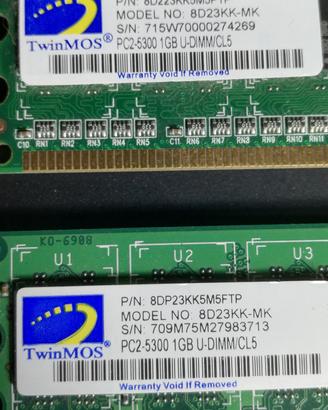 Memoria RAM 2x1GB - DDR2 PC2-5300