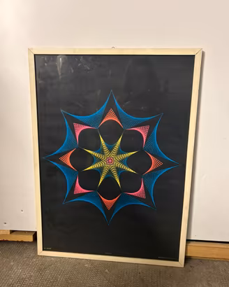 Poster vintage fluo anni 70 geometrico 55x75