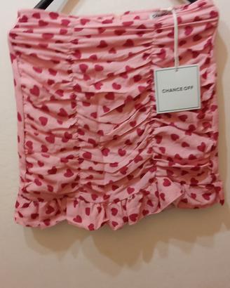 gonna. corta rosa con stampa a cuori  Rossi 