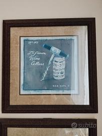3 quadri tema Vino Vintage