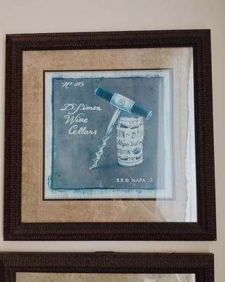3 quadri tema Vino Vintage