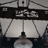 lampadario quadrato in ferro battuto