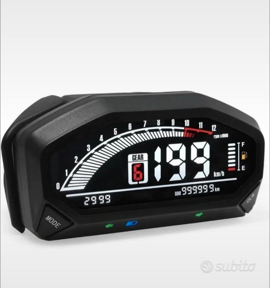 Contachilometri moto, Contachilometri moto, Tachimetro contachilometri LCD 12000 giri/min per moto DC 12V adatto per YBR 125