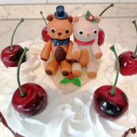 Cake topper orsetti matrimonio anniversario  torta