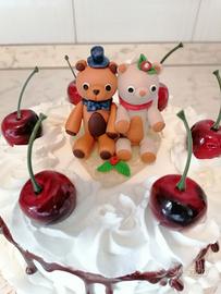 Cake topper orsetti matrimonio anniversario  torta
