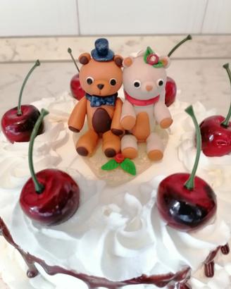 Cake topper orsetti matrimonio anniversario  torta