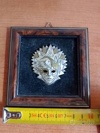 maschera veneziana placcata argento Swarovski 
