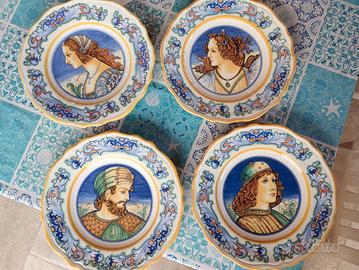 Lotto Quattro Piatti Ceramiche Deruta per Perugina