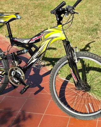 Bicicletta mountan bike 24" con 2 ammortizzatori