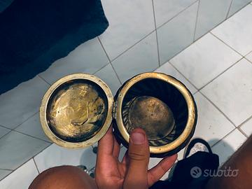 Portagioie antico in bronzo stile Liberty