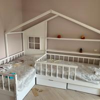 Struttura letto a casetta con due lettini 80x160