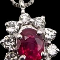 COLLANA ORO RUBINO 1 ct e DIAMANTI