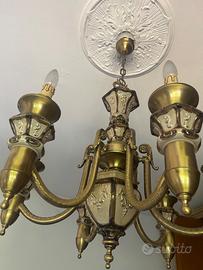 Lampadario candelabro in ottone