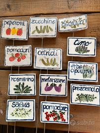Targhette per orto in ceramica
