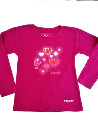 Maglietta man lung caldo cotone rosa 8/12 a.Freddy