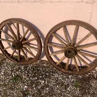 Coppia 2 ruote carro antiche diametro 85 cm.