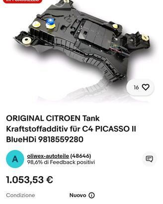 serbatoio ad Blue C4 picasso bluhdi 2016