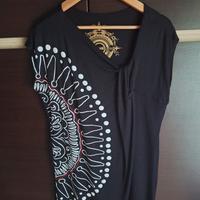 T-shirt/maglia Desigual maniche corte nera stampe