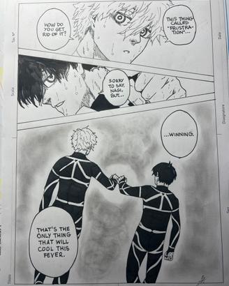 Blue Lock - disegno a mano B/N