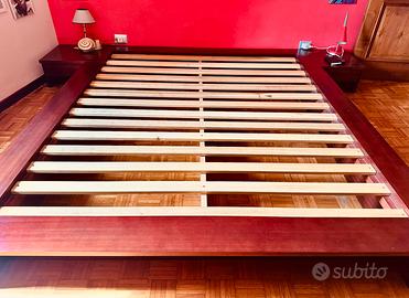 Letto in mogano artigianale a doghe