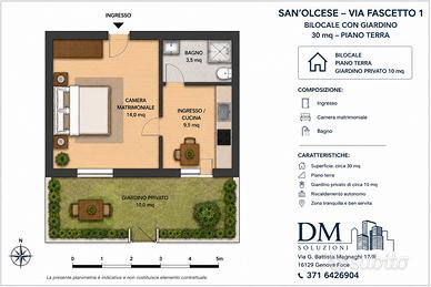 Sant'Olcese bilo arredato con cortile privato