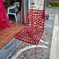 sedie x cucina rosse moderne in plastica
