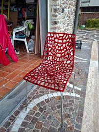 sedie x cucina rosse moderne in plastica