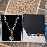 Bracciale in acciaio con pendente a cuore