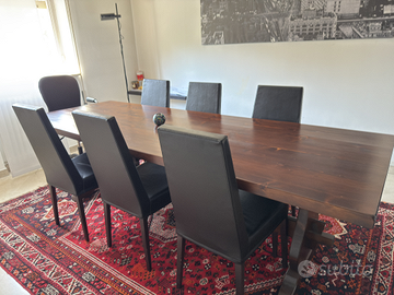 Tavolo frattino m. 2.50 X 0.90  + 6 sedie