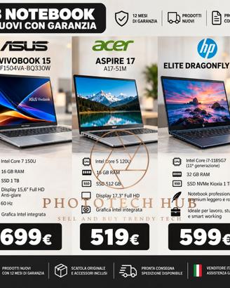 Portatili Notebook 2026 ASUS Vivobook Acer Aspire