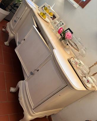 Mobile da pranzo shabby chic in legno massello