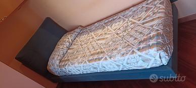 struttura letto doghe sfoderabile blu