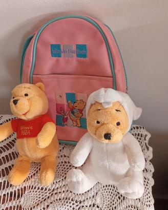 zainetto e due peluche Minnie the Pooh 