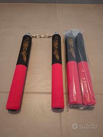 Nunchaku in gomma con catena