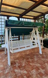 Dondolo 3 posti bianco in resina