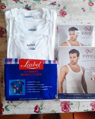 t-shirts maglia manica corta e due canottiere uomo