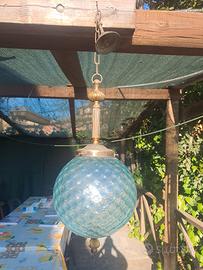 lampada a sospensione in vetro di murano 