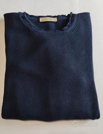 Maglione Alpha Rebecchi uomo cotone blu navy tg 56
