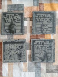 Set 4 Sottobicchieri in ardesia tema Star Wars