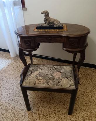 Tavolino Toilette Scrittoio a Fagiolo con Sgabello