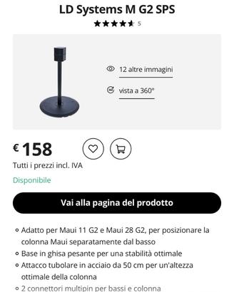 LD System Maui G2 adattatore