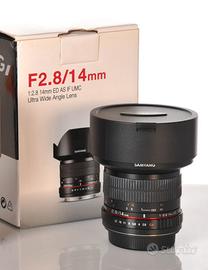 SAMYANG 14 mm F/2.8 ED AS IF UMC ATTACCO CANON