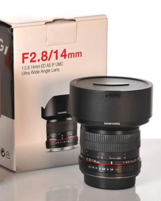 SAMYANG 14 mm F/2.8 ED AS IF UMC ATTACCO CANON