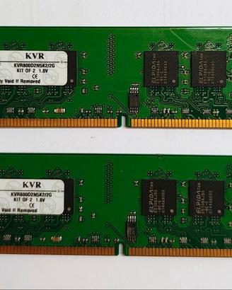 RAM DDR2 2GB (2x1GB) Kingston ValueRAM 800MHz CL6
